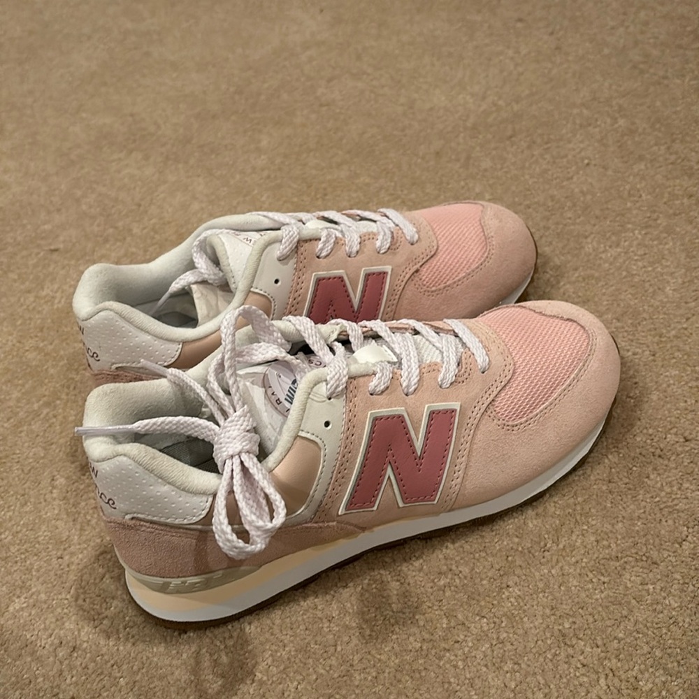 Pink New Balance 574 sneakers size 4.5 wide